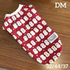 赤の雪だるまのタンクトップ DM 犬服ハンドメイド