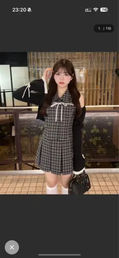 YUI企画　ノースリーブシャツミニワンピース