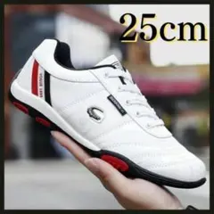 ゴルフシューズ 25cm 3E相当 新品 白 軽量 メンズ スニーカー 普段履き