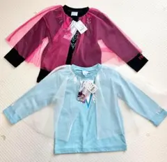 【新品タグ付き】 アナと雪の女王 エルサ ドレス 長袖Tシャツ 2枚セット 90