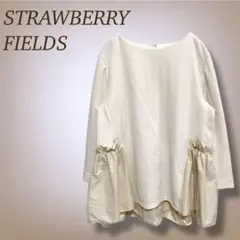 ストロベリーフィールズ ペプラム カットソー 七分袖 チュール 日本製 F