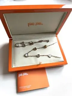 フォリフォリ ハート ロングネックレス＆ブレスレット 箱/保証書付