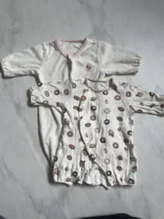 女の子用・:*長袖ロンパース２枚セット