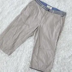 【c4738】ikka ハーフパンツ　カジュアル　ベージュ　薄手のサムネイル