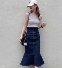 レースアップマーメイドデニムスカート MIIAのサムネイル