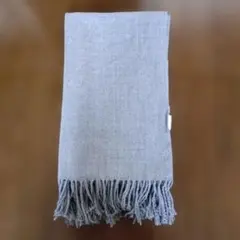 Samansa Mos2 フリンジ付きマフラー・ストール　 グレー