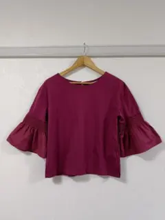 【新品】grove グローブ カットソー 五分袖 M フレアスリーブ