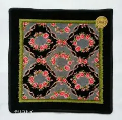 FEILER　フェイラー　ハンカチ　フラワーワルツ　30×30　新品　ブラック