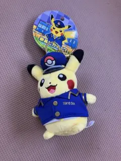 駅長さんピカチュウ　電車ピカチュウ　ぬいぐるみ ポケモンストア 東京駅店限定 駅長さんピカチュウ 電車ピカチュウ ぬいぐるみ ポケモンストア 東京駅