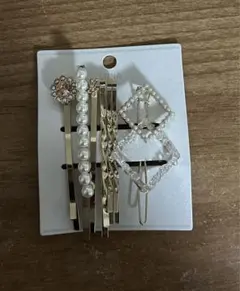 ヘアピン6個セット ゴールド ホワイト