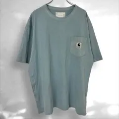 サカイCarharttコラボ　オーバーサイズTシャツ L ライトブルー　4（E1