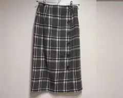 タイトスカート　チェック　グレー
