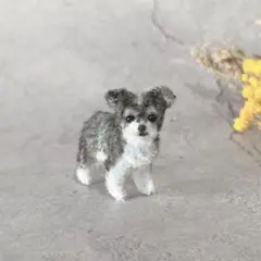 モールアート　犬　チワワ白黒　立ち