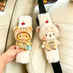 香港ディズニー限定　ダッフィー　シェリーメイ　シートベルトカバー　レア　ペア 香港ディズニー限定】ダッフィー シェリーメイ シートベルトカバー