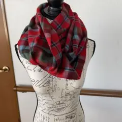 チェック柄スヌード 100%