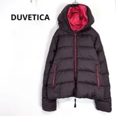 ◇デュベティカ【M】ダウンジャケット　フード　グレンチェック　防寒　フルジップ