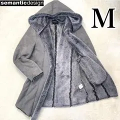 semanticdesign ✨良品✨フェイクムートンコート フーデッドコート