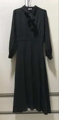 honeys COLZA ボウタイロングワンピース ブラック M