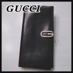 구찌 GUCCI 긴 지갑 블랙 가죽 골드 하드웨어 간단한