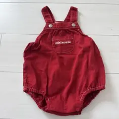 miki HOUSE 赤 オーバーオールロンパース S美品