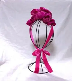 【171】★本日中価格★七五三　髪飾り　ヘッドドレス　帯揚げ　顎紐リボン付　紅