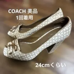 コーチ シグネチャー オープントゥ ビール 24cm Coach