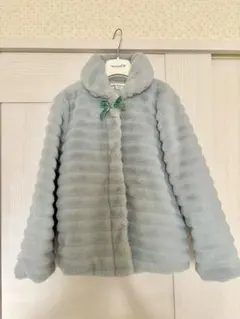 MOO NON NON フェイクファージャケット　ライトブルー