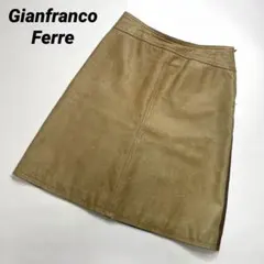 イタリア製　ジャンフランコフェレ　FERRE 本革　レザー切替　台形スカートのサムネイル