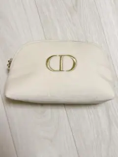 新品 Dior CDロゴ ベルベット ポーチ ホワイト ノベルティのサムネイル