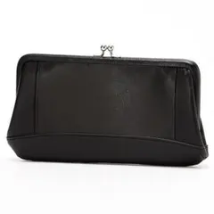 【美品】perche ペルケ エアリーゴートがま口長財布　黒