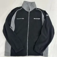 SALOMON BLIZZAK フリースジャケット 黒/グレー　刺繍　企業ロゴ