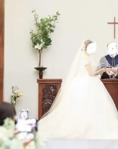 パール付き2段ウェディングベール ロング 挙式使用 HMA022L