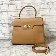 希少✨ CELLERINI チェレリーニ 2Wayバッグ キャメル ゴールド - メルカリ