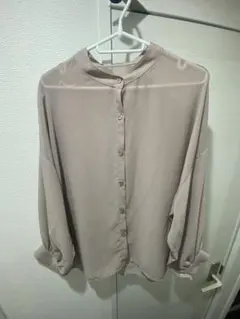 シアーバンドカラーシャツ