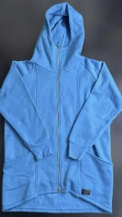 ロデオクラウンズ　裏起毛ロングパーカー ダブルジップ　ブルー　美品のサムネイル