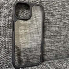 iPhone15ケース　耐衝撃 クリア　ブラック