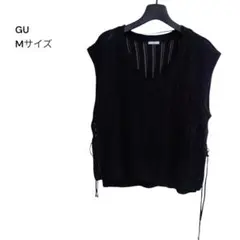 GU ジーユー レーシーニットベスト ブラック　Mサイズ