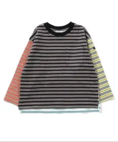 110cm BREEZE WEB限定 無地ボーダー 長袖Tシャツ マルチカラー2