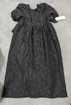 【新品未使用】ANDRESD バブルスリーブジャガードドレス