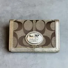 COACH サットン シグネチャー　ホースキャリッジ　名刺入れ　カードケース