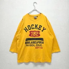 OXFAM トップス カットソー Tシャツ ロゴTシャツ イエロー LLサイズ