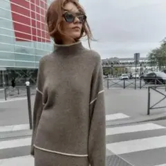 ZARA ザラ コントラストパイピングニットセーター 新品未使用タグ付 Sサイズ