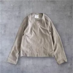 【美品】HUMAN WOMAN フェイクスエード ノーカラーブルゾン M 上品のサムネイル