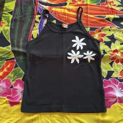 花柄刺繍 黒キャミソール