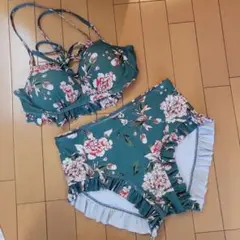 花柄 セパレート水着 3点セット Mサイズ - メルカリ