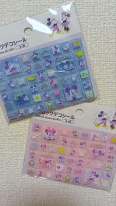 Disneyミッキー ＆ミニー ブロックデコシール 2個セット