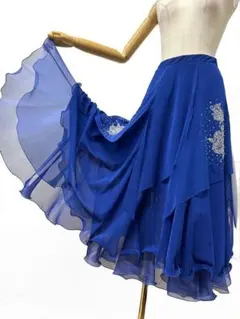 【パーティーに】新品　ライトブルー　社交ダンス　フレアースカート　ｄ098 パーティーに】新品 ライトブルー 社交ダンス フレアースカート d098