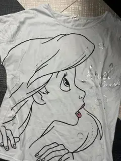 ディズニー アリエル キラキラ ストーン Tシャツ LL しまむら
