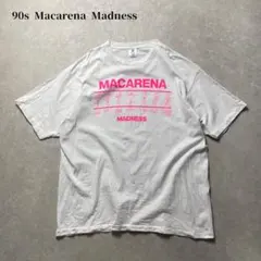 USA製90sMacarenaMadness 両面プリントダンスTシャツホワイト