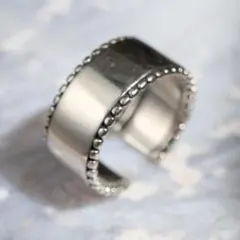ワイド 指輪 メキシカンリング フリーサイズ シルバーメッキ 925刻印あり
